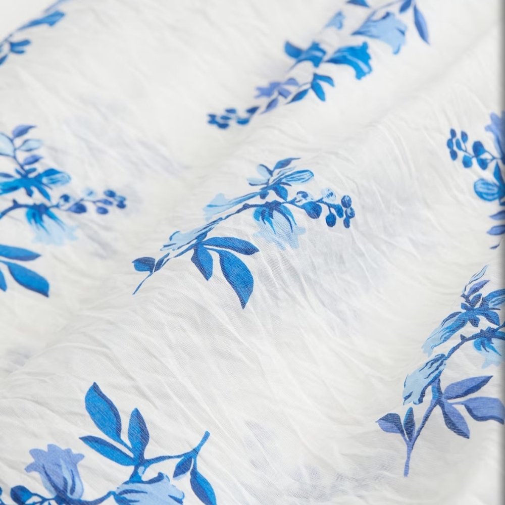 H&M White Midi Dress with Blue Floral Print - Picture 3 of 5